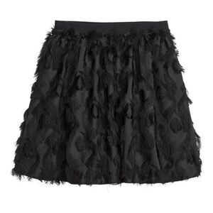 H&M Short skirt in woven fabric with fringe elastic waistband Jersey lining 2